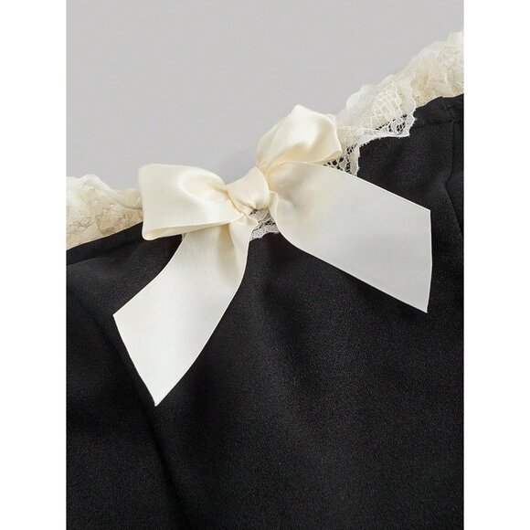 Women's Y2K Strapless Mini Dress Pleated Party Rave Club Dress Black Large - Picture 4 of 4